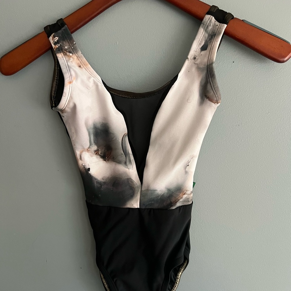 Lucky Leo leotard. Beautiful artistic mosaic top.